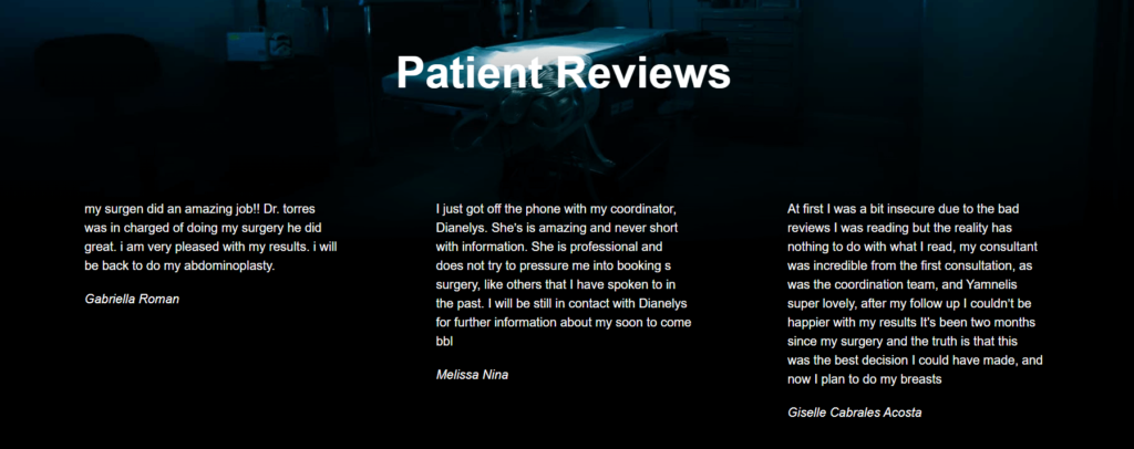 Patient reviews