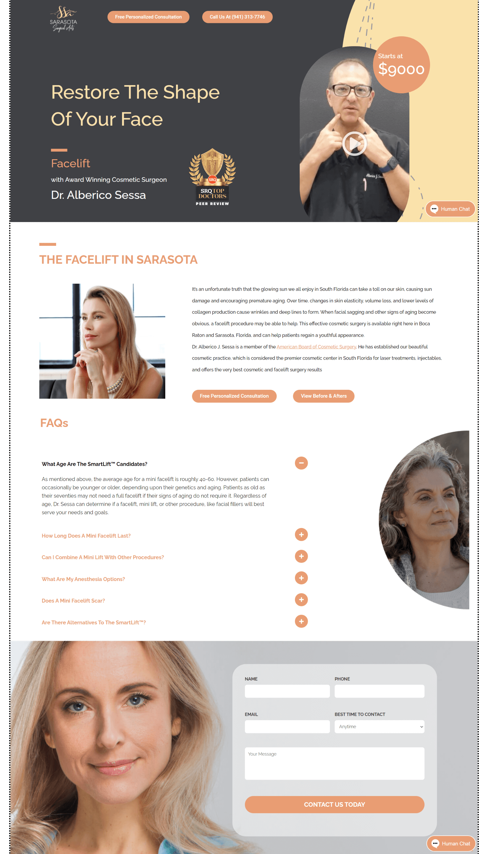 plastic surgery ppc landing page